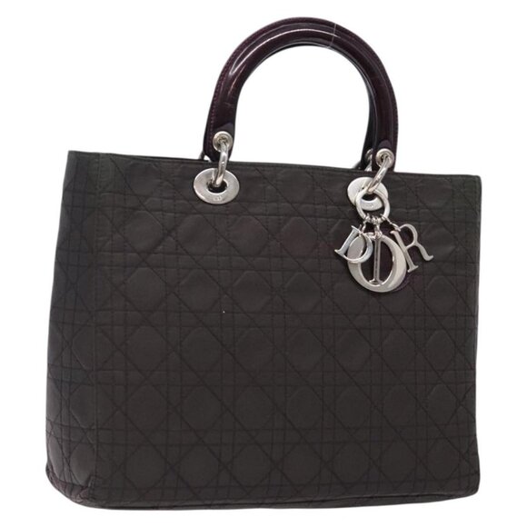 Dior Handbags - Christian Dior Canage Hand Bag Nylon Khaki Purple Silver Auth bs29344
